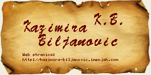 Kazimira Biljanović vizit kartica